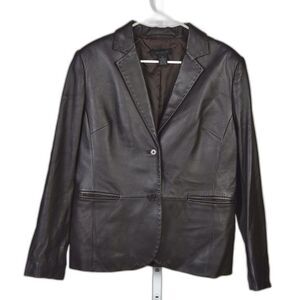 VTG The Limited Women's Classic Dark Brown Leather Blazer Size 12